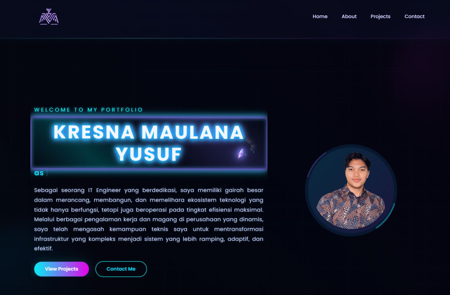 Dynamic Personal Portfolio Website - Cyberpunk Theme & Custom CMS